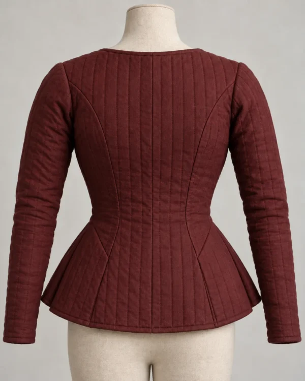 Avelin Fitted Quilted Medieval Doublet, rear view