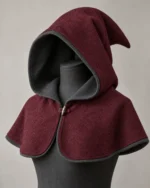 Bellamy burgundy and charcoal two-tone wool hood