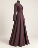 Briar Gate Front-Laced Wool Medieval Overgown, side view