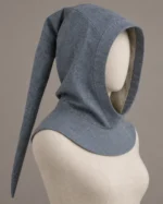 Face-Framed Linen Liripipe Hood, side view