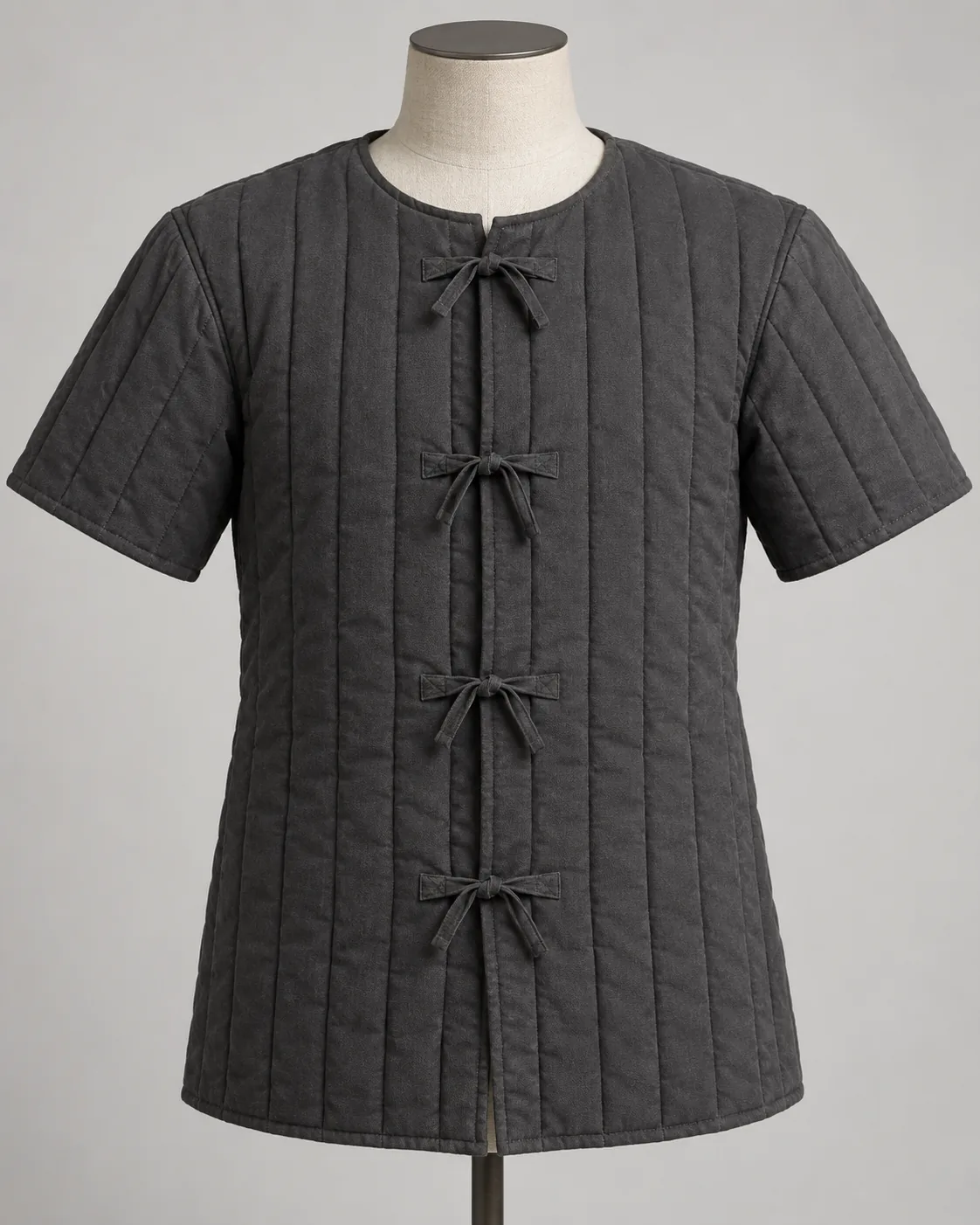 Harthmere Short-Sleeve Medieval Gambeson, front view Harthmere Short-Sleeve Medieval Gambeson, front view