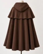 Hearthfall Hooded Fantasy Cloak with Shoulder Mantle, rear view