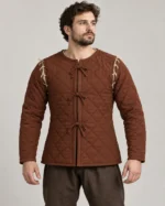 Kestrel Lace-On Sleeve Quilted Costume Jacket, front view