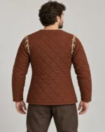 Kestrel Lace-On Sleeve Quilted Costume Jacket, rear view