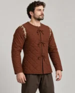 Kestrel Lace-On Sleeve Quilted Costume Jacket, side view