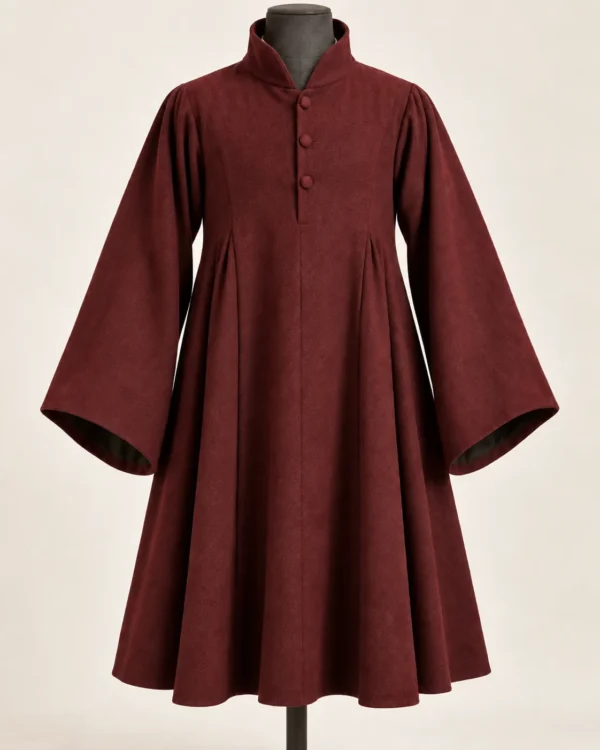 Lantern Hall Pleated Wool Medieval Gown, front view