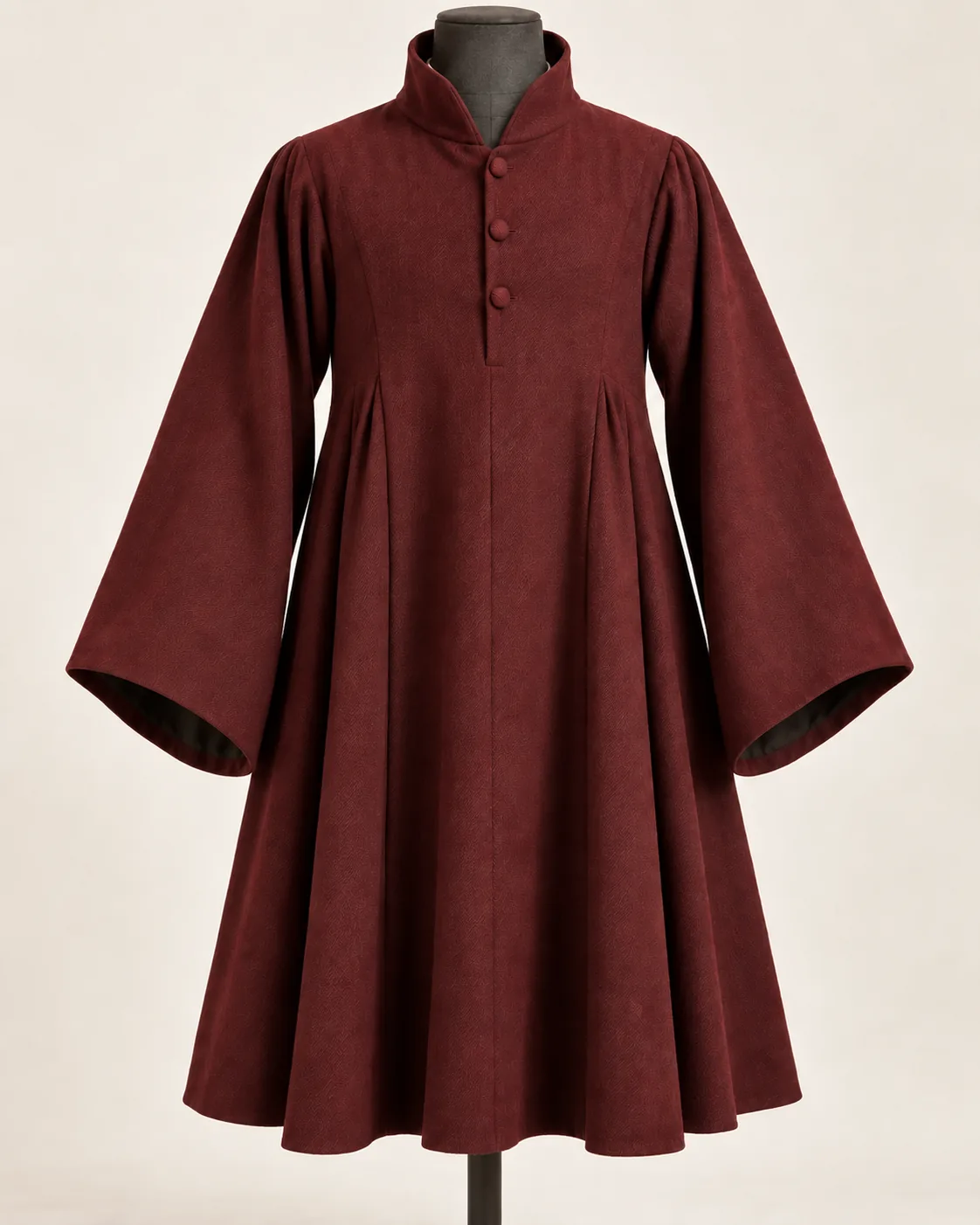 Lantern Hall Pleated Wool Medieval Gown, front view Lantern Hall Pleated Wool Medieval Gown, front view
