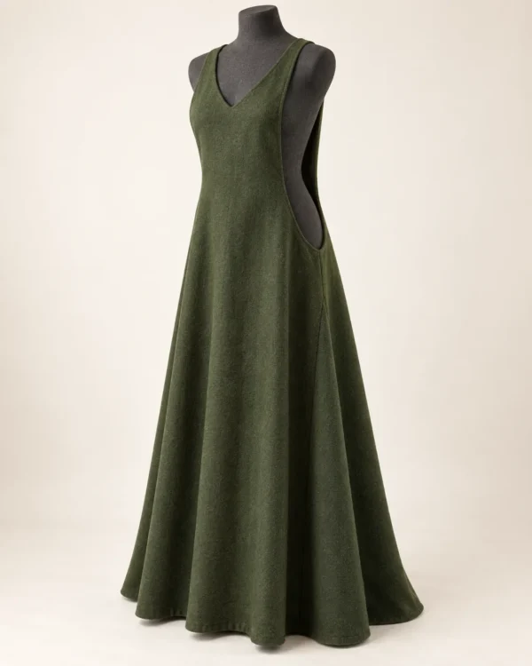 Marl Fen Sideless Wool Medieval Surcote, front view