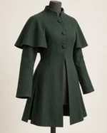 Pilgrim's Wool Fantasy Coat with Shoulder Mantle, front view