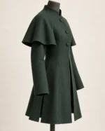 Pilgrim's Wool Fantasy Coat with Shoulder Mantle, side view