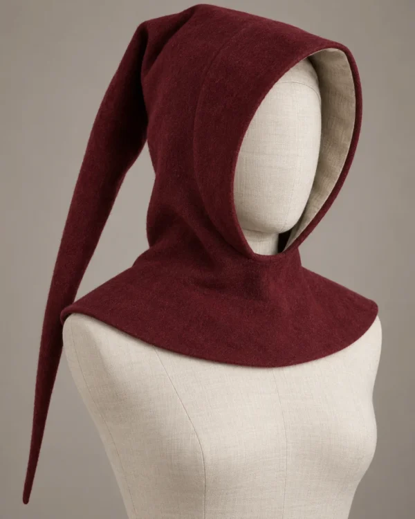 Plain Chaperon Hood with Liripipe, front view