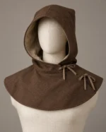 Side-Tie Medieval Peasant Hood, front view