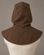 Side-Tie Medieval Peasant Hood, rear view