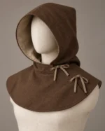 Side-Tie Medieval Peasant Hood, side view