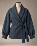 Fenwick Wool Wrap Jacket in Slate Blue, alternate color view