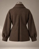 Fenwick Wool Wrap Jacket in Walnut Brown, back view