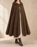 Rowanleaf Integral-Gore Cloak in Earth Brown, front view of the alternate color
