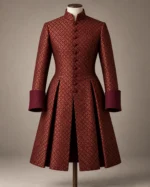Valewick Brocade Riding Coat in Rust and Burgundy, alternate color view