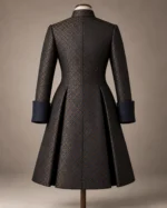 Valewick Brocade Riding Coat in Navy and Gold, back view
